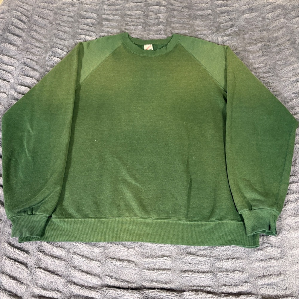 Vintage Jerzees Green Blank Sweatshirt Made in USA 3X Raglan Crewneck AT491